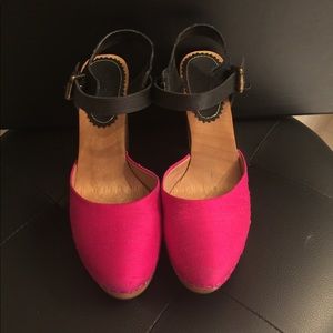 Anthropologie Silk Rose Shoes